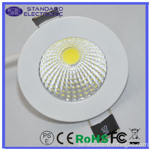 220V Pure White High Brightness Aluminium COB ceiling light fixtures